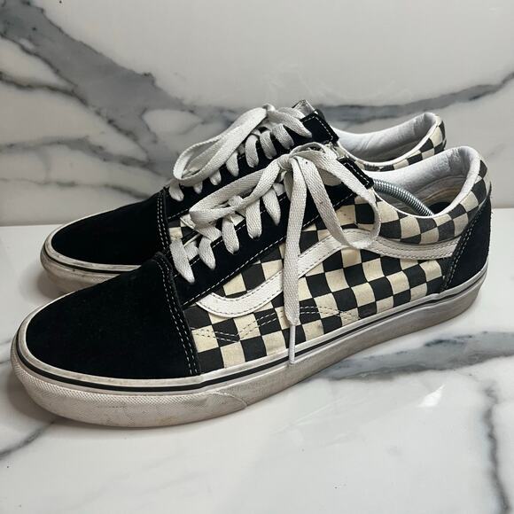 Vans Men\'s Black White Checkerboard Low Top Suede Leather Sneakers Men Sz 11 main image 5